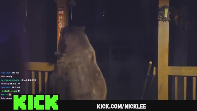 🚨 Kick streamers Nick Lee and Amouranth get visited by a bear and her two cubs at night while staying on a ranch in Yellowstone 🐻