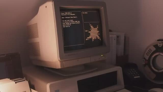 Portal 'Still Alive' in MSDOS on a CRT Monitor