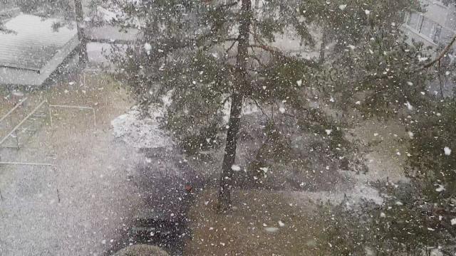 Snowing in April