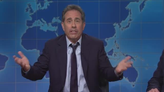 Jerry Seinfeld, a man who did too much press, stops by Weekend Update to discuss his recent press tour.