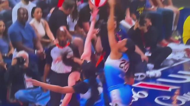 The thug who just hit Caitlin Clark in the head (Angel Reese) jumped off the bench in celebration when her teammate body checked Clark to the ground 2 weeks ago   The WNBA is trash