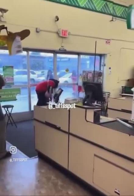 This guy got caught stealing, so they locked him in.