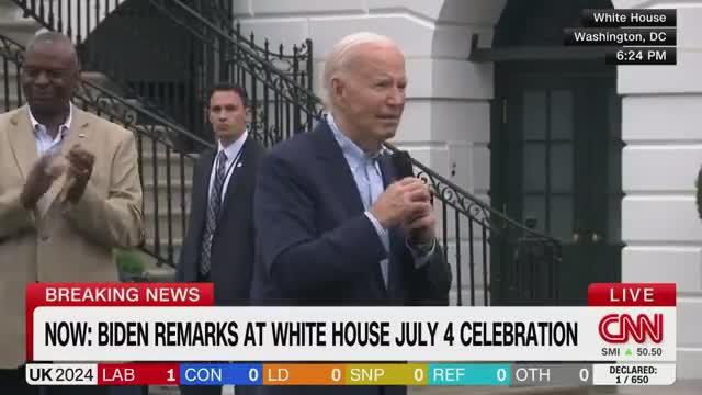 BIDEN SPOKE INCOHERENTLY DURING 4TH OF JULY ADDRESS