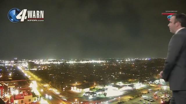 Meanwhile in Oklahoma   Nothing to see here - just another UFO captured in a live News Feed on Friday.