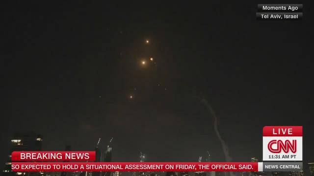 The skies over Tel Aviv right now.
