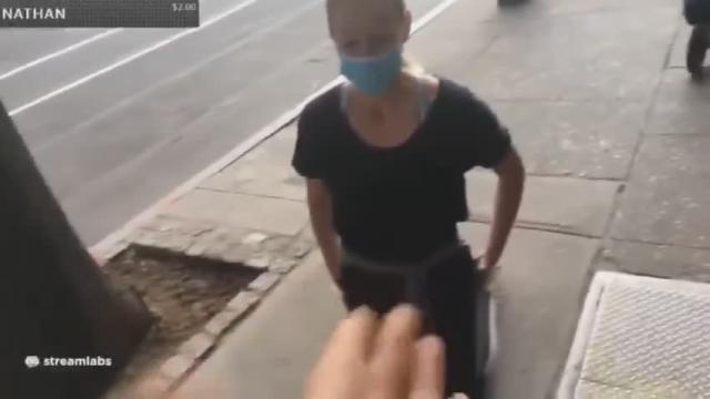 IP2 Streamer trolls and inflicts white guilt on a Zohran Mamdani voter in NYC - SHE GETS ON HER KNEES