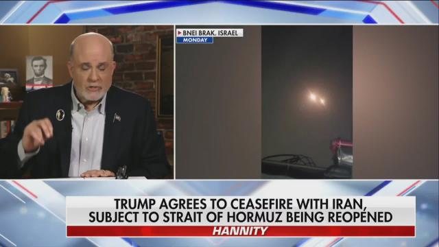 Mark Levin is pleading for the war against Iran to continue, saying Iran is still an imminent threat to the world.  Levin says he is not a warmonger; only Iran is the warmonger.  “This thing’s not over.”