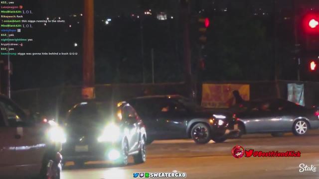 Kick streamer SweaterGxd Captures a Shootout at LA Takeover!