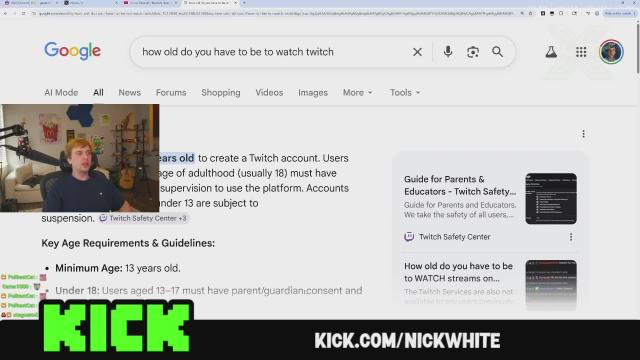 Kick streamer Nick White goes off on Twitch questions why Morgpie isn’t banned, says it’s disgusting to allow adult content on a platform with kids