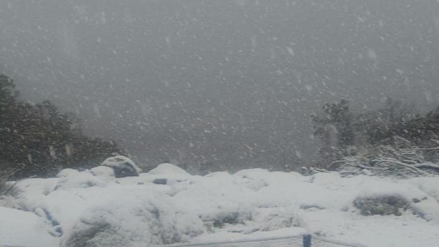 snow at caravan...