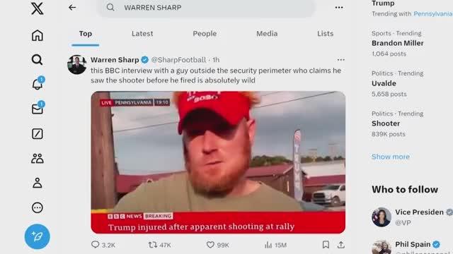 Person saw shooter before Trumps SHOOTING Incident!